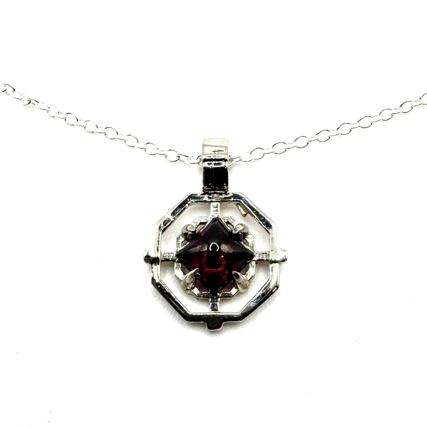 Sanctum Pendant In Garnet And White Bronze