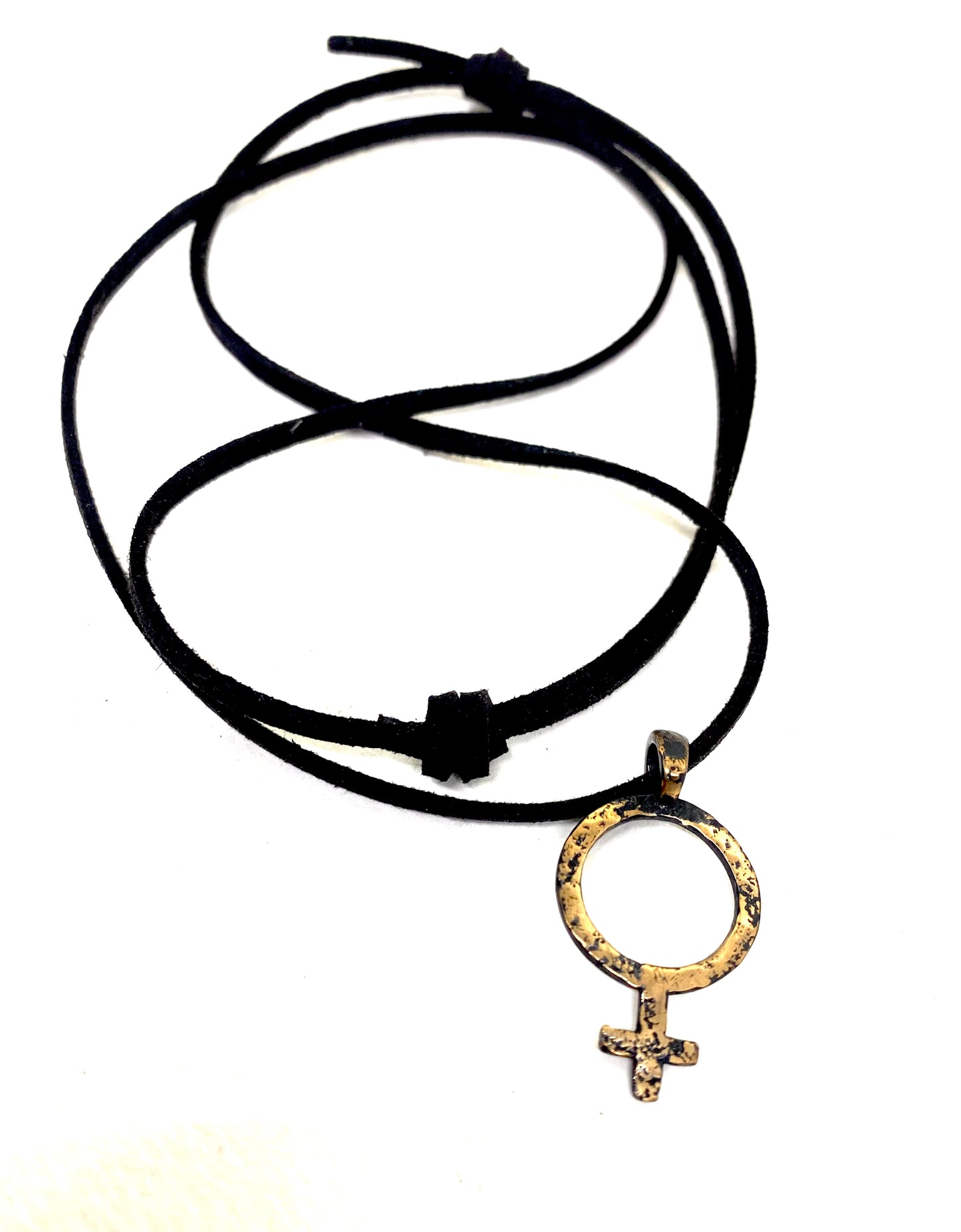 Oxidized Venus Symbol Sigil pendant