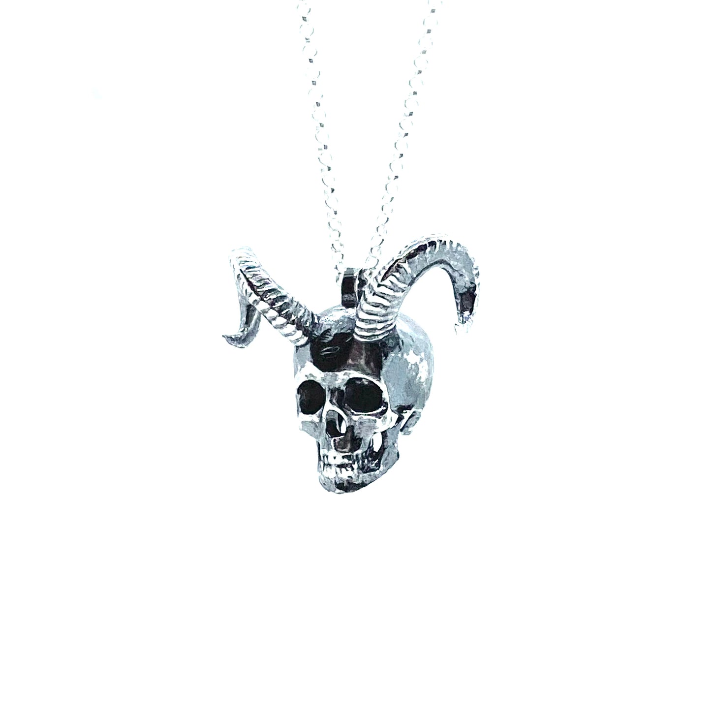 Demon Slayer Skull Necklace Sterling Silver