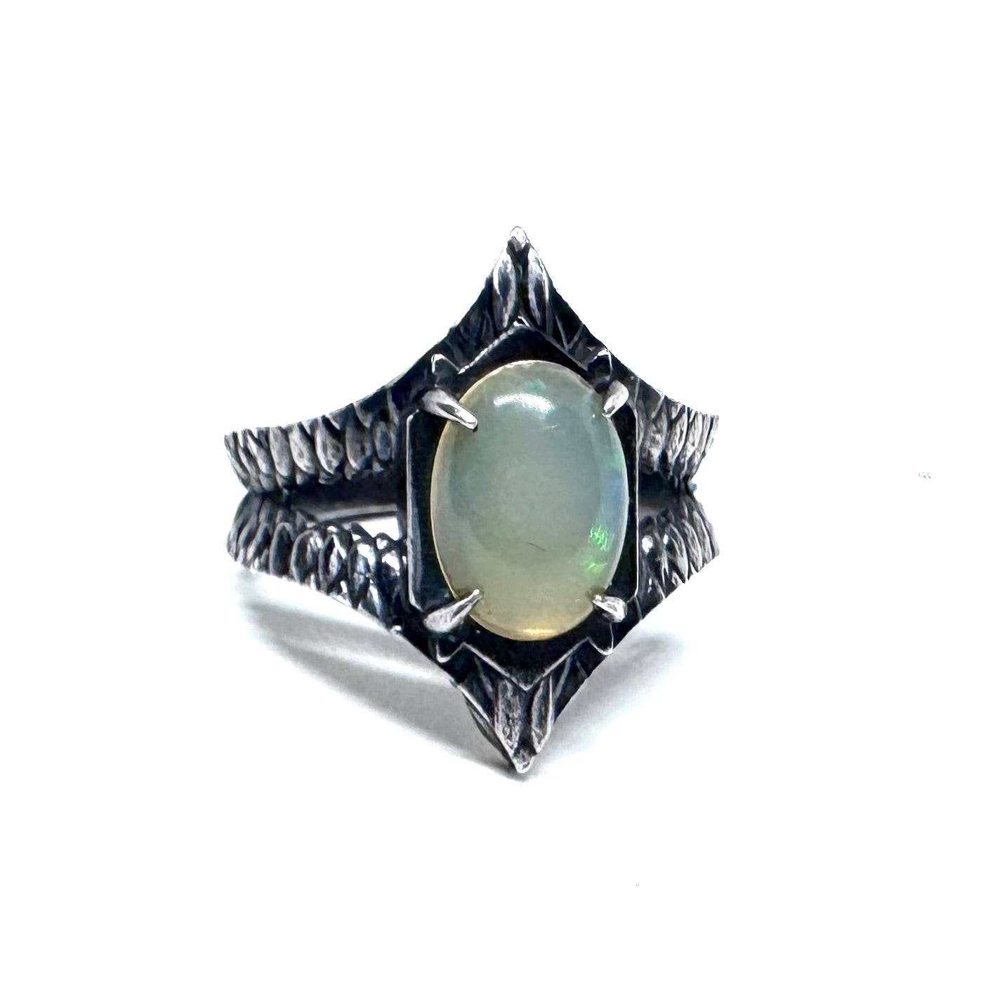 Serpent’s Bite Ring Opal in Sterling Silver