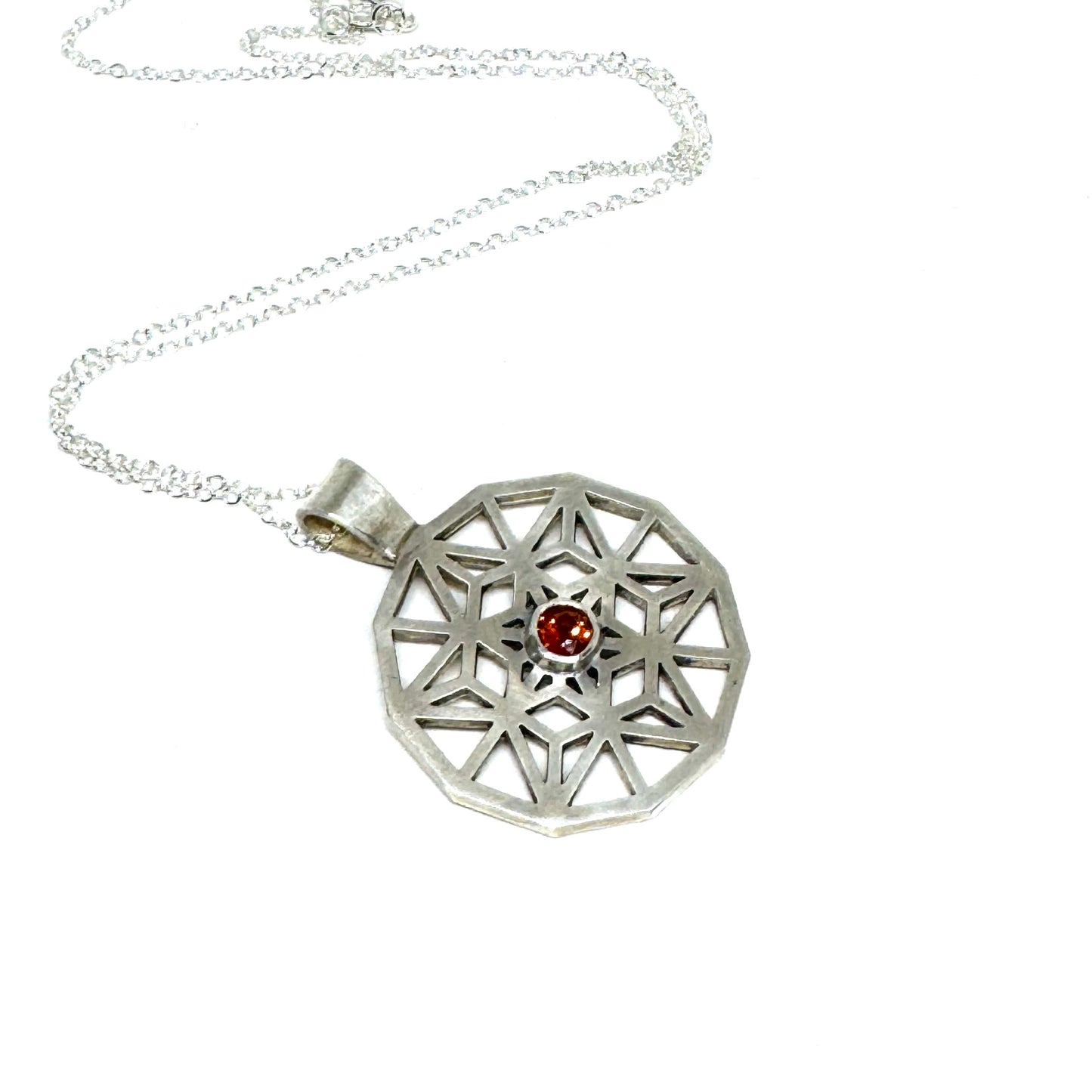 Solomon Key Pendant In Sterling silver with Mediera Citrine