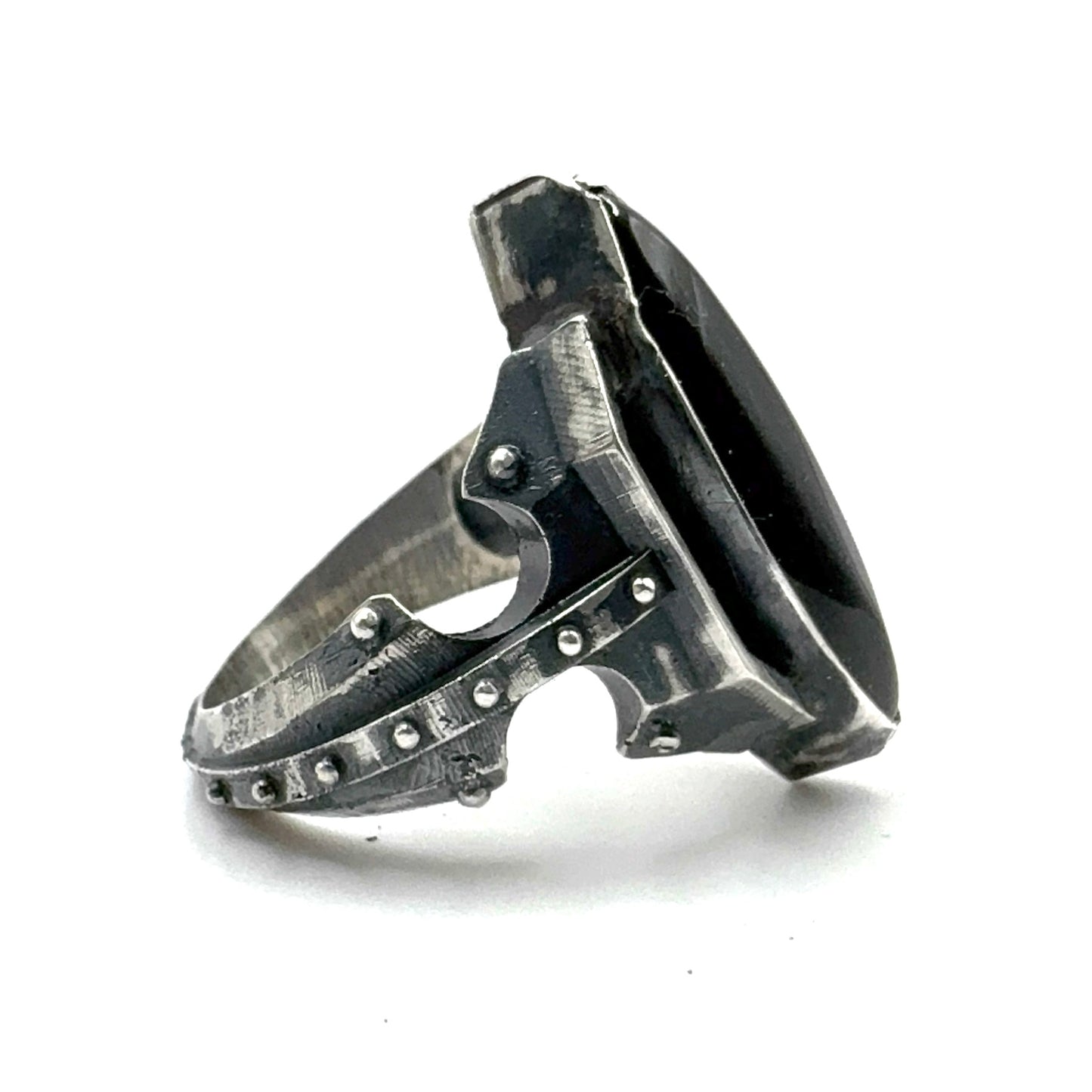 Citadel Ring With Talon Onyx in Sterling Silver