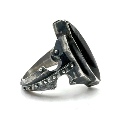 Citadel Ring With Talon Onyx in Sterling Silver