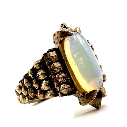 Serpent’s Claw Ring with Welo Opal in Bronze