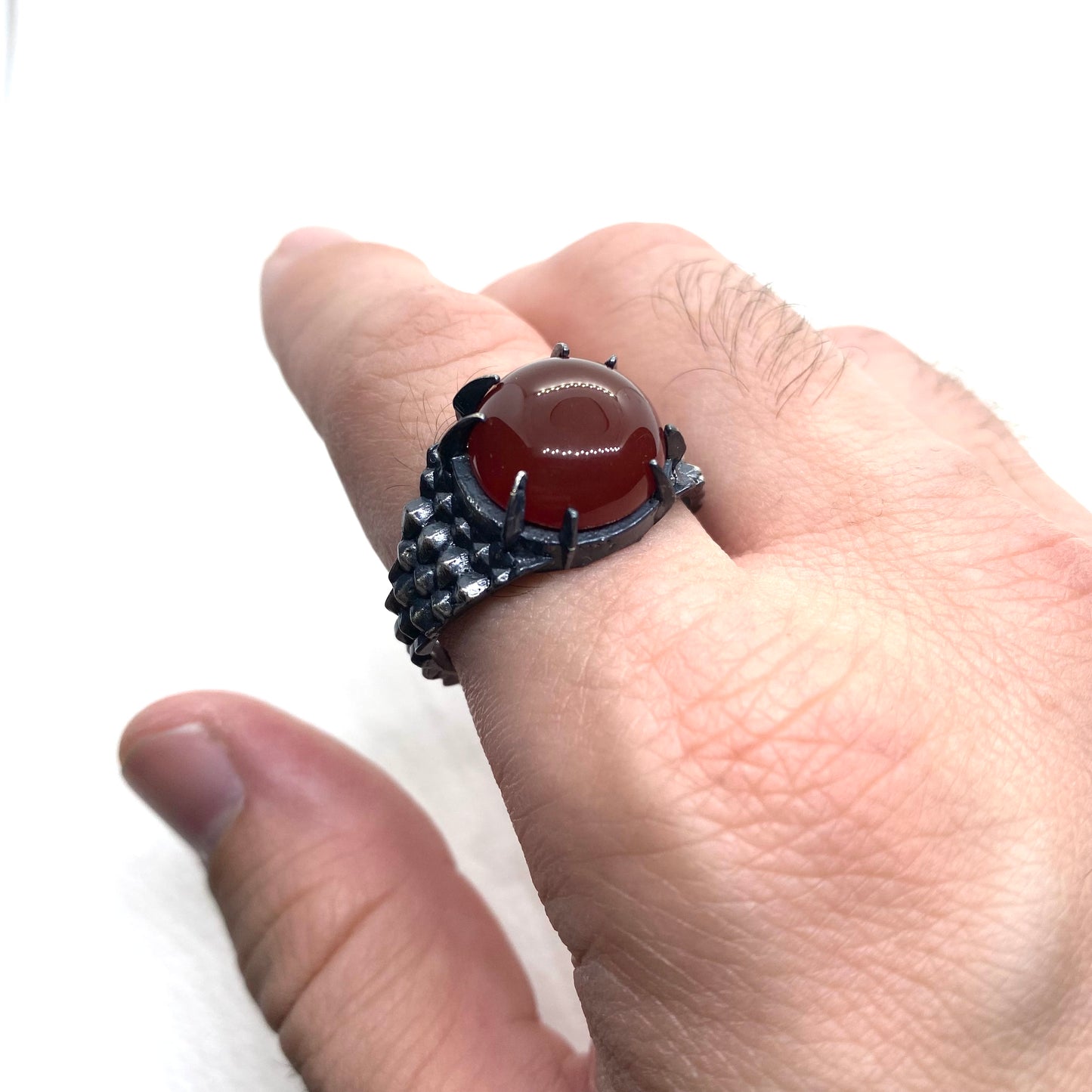 Dragon’s Claw with Carnelian in Sterling Silver