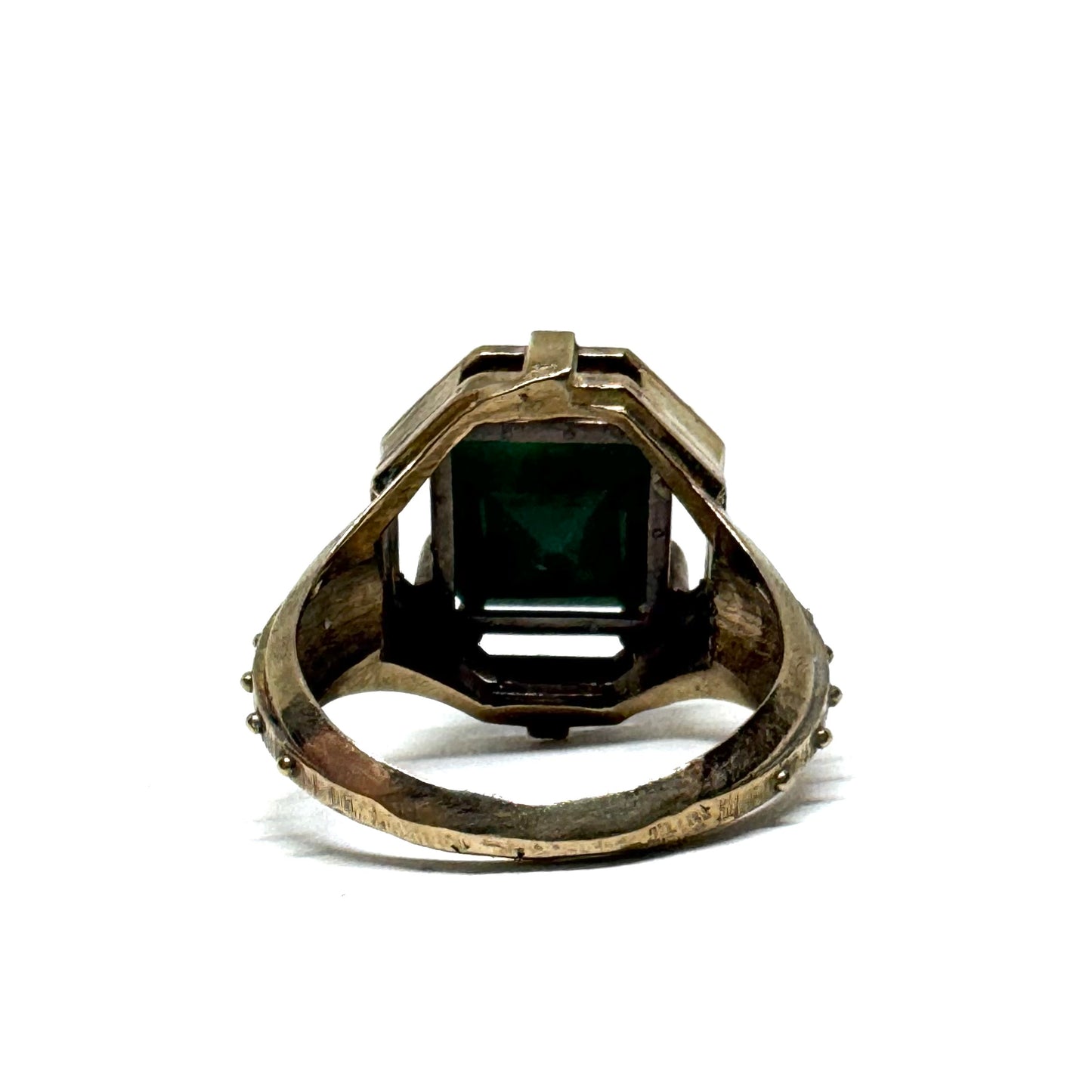 Citadel Ring with Emerald in Bronze