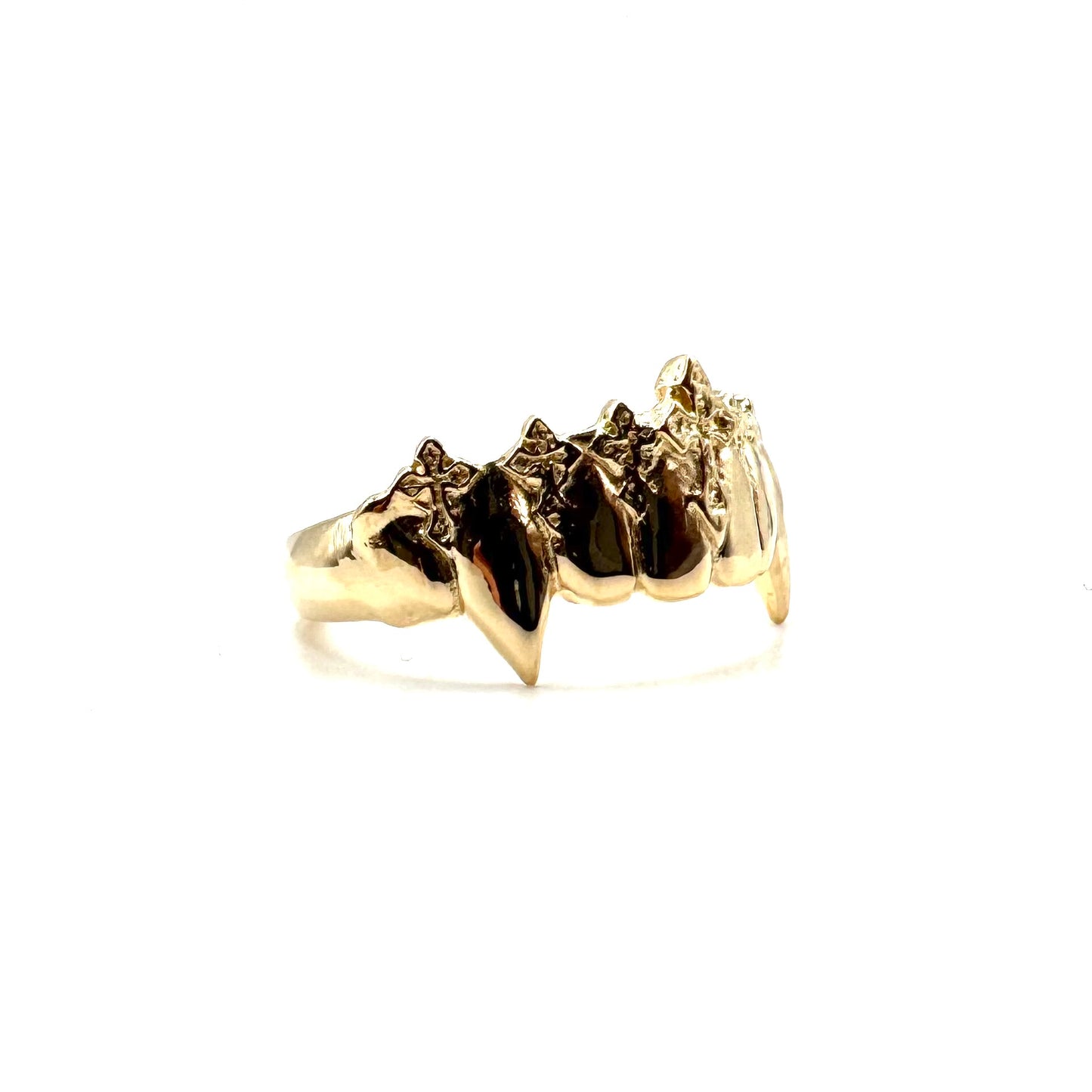 Vampire Fang Ring in 14k Gold