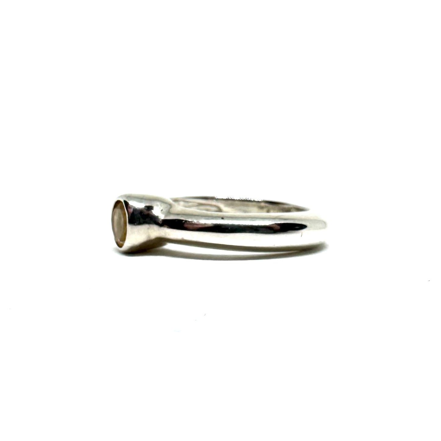 Citrine Brutalist Ring In Sterling Silver