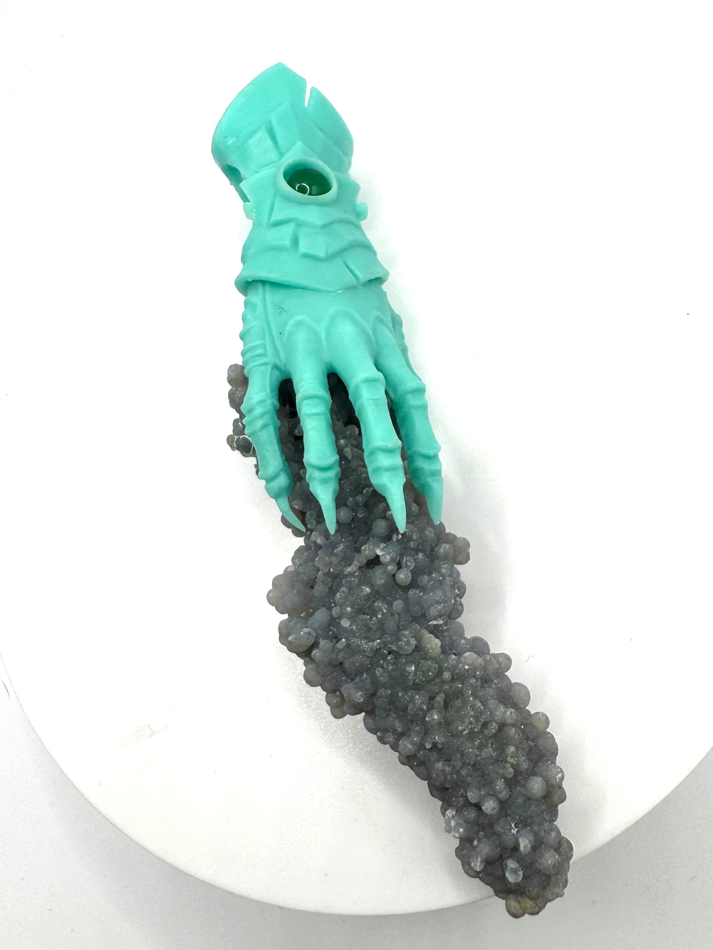 TO BE CAST -  Abaddon Pendant In sterling Silver And Grape Agate And Green Onyx