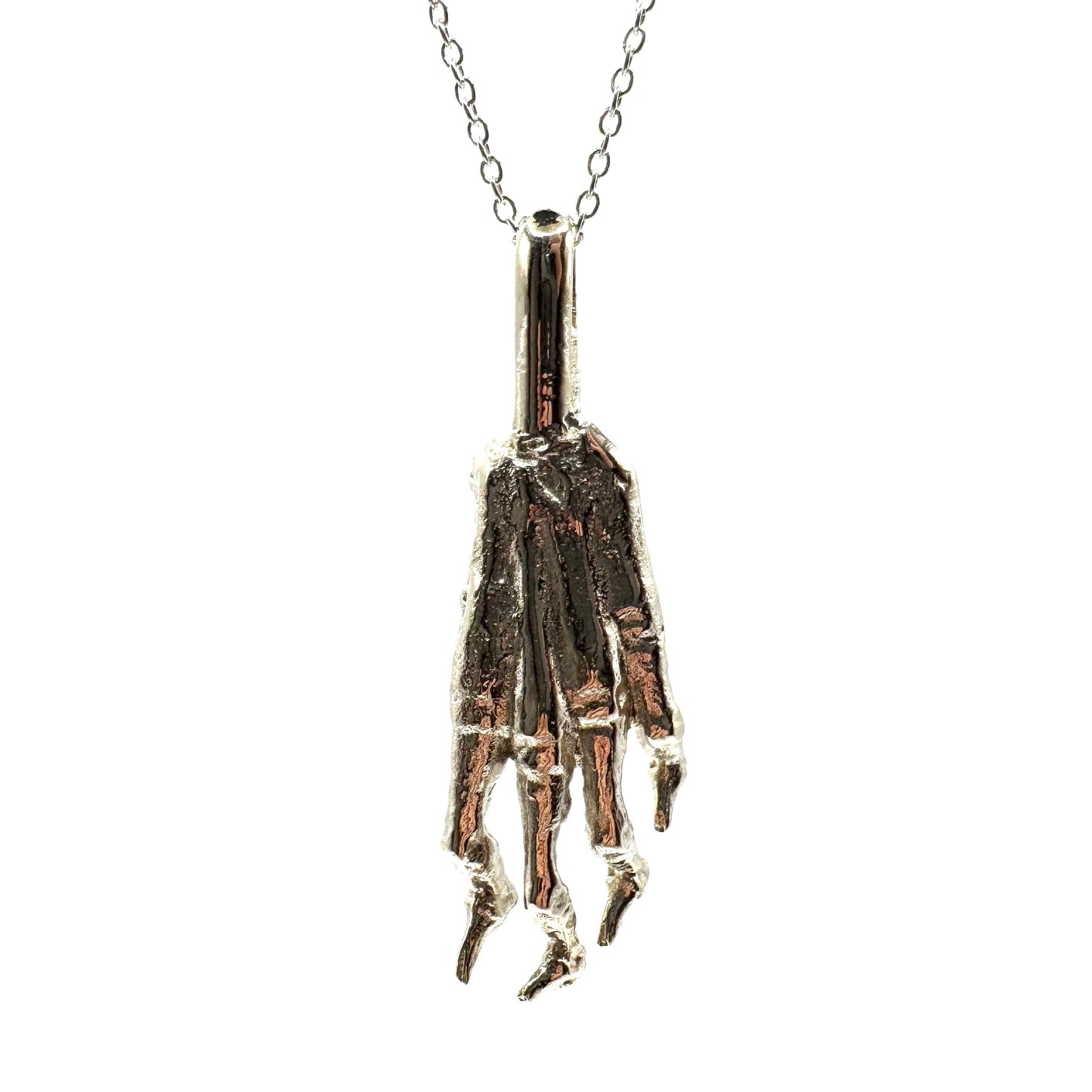 Lucky Rabbit’s Foot Talisman Necklace Polished White Bronze