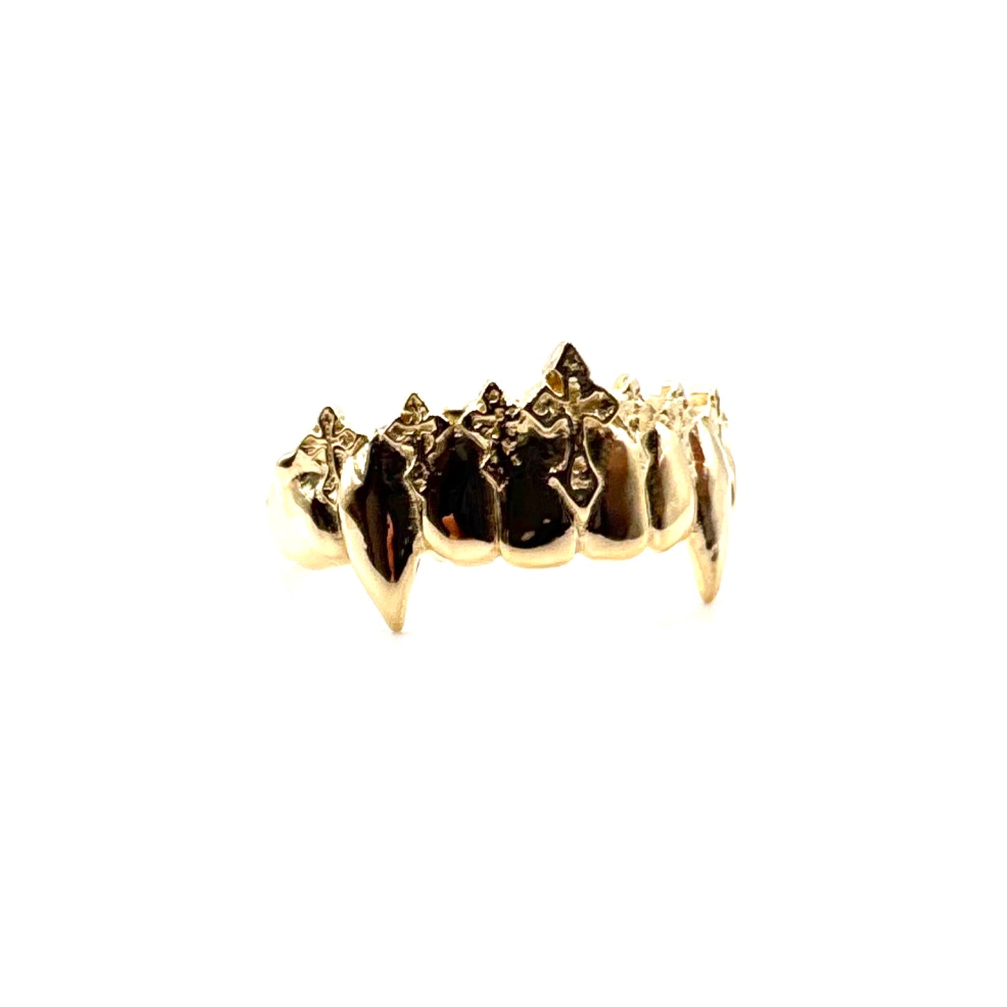 Vampire Fang Ring in 14k Gold