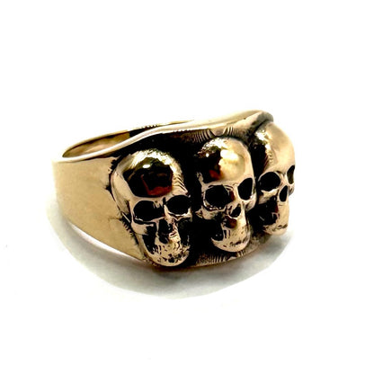 No Evil Skull Ring in Bronze