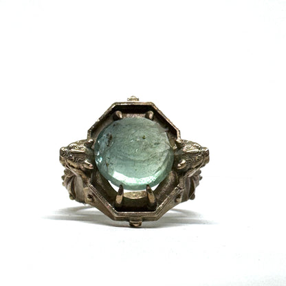Citadel Ring with Aquamarine in Bronze