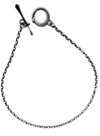 The Eternal Coil Sterling Silver 3.2mm Rolo Chain With Snake Ouroboros Athame Toggle Clasp