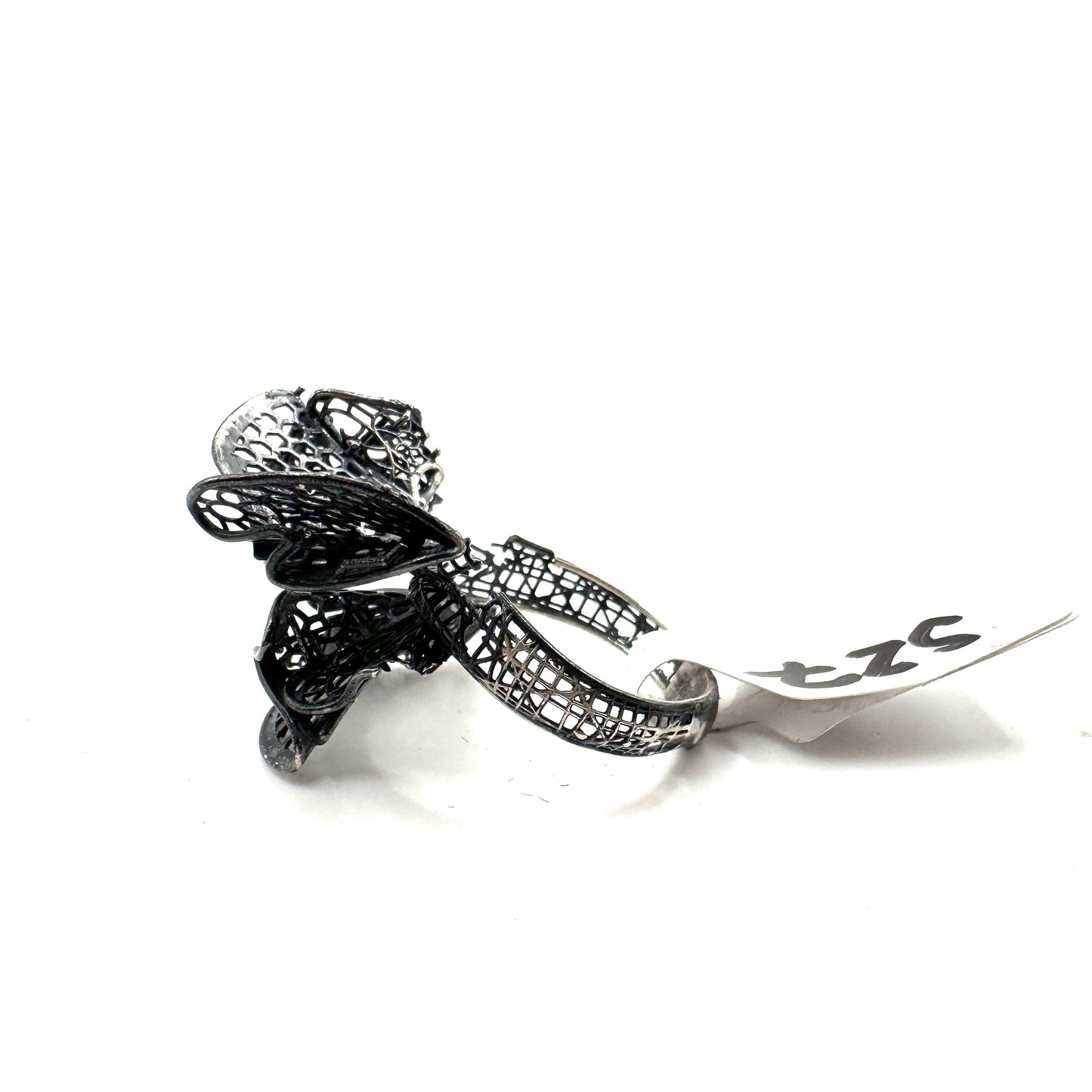 Geometric Abstract Ring In Sterling Silver