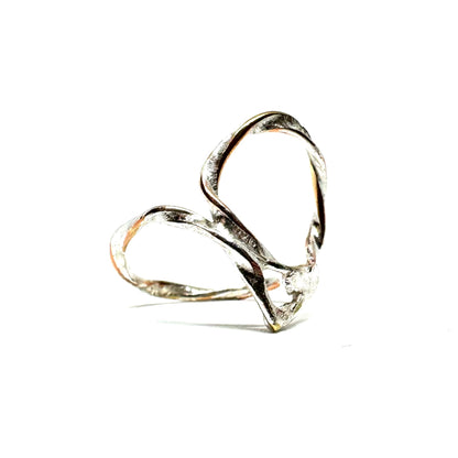 Twisted Sigil Ring Stacker in Sterling Silver and Copper