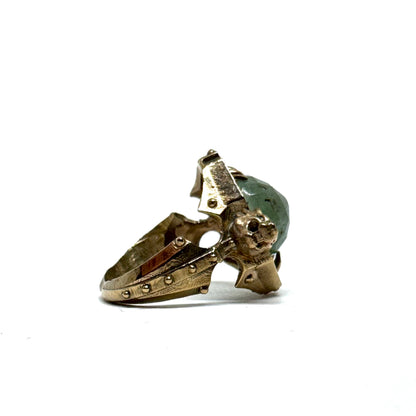 Citadel Ring with Aquamarine in Bronze
