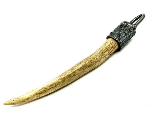 Deer Antler Talisman with  Sterling Silver Bail