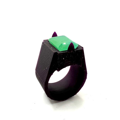 TO BE CAST - Monolith Ring With Chrysoprase In sterling Silver