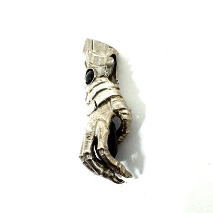 Abaddon Small Bronze Pendant Garnet and Onyx
