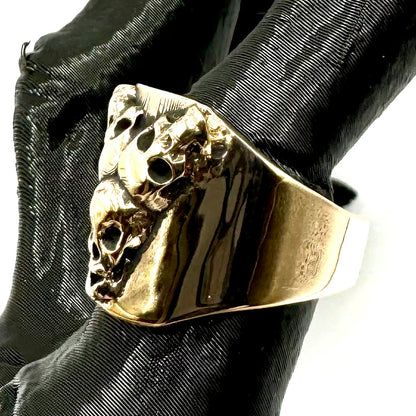 The Fates Skull Ring in Bronze