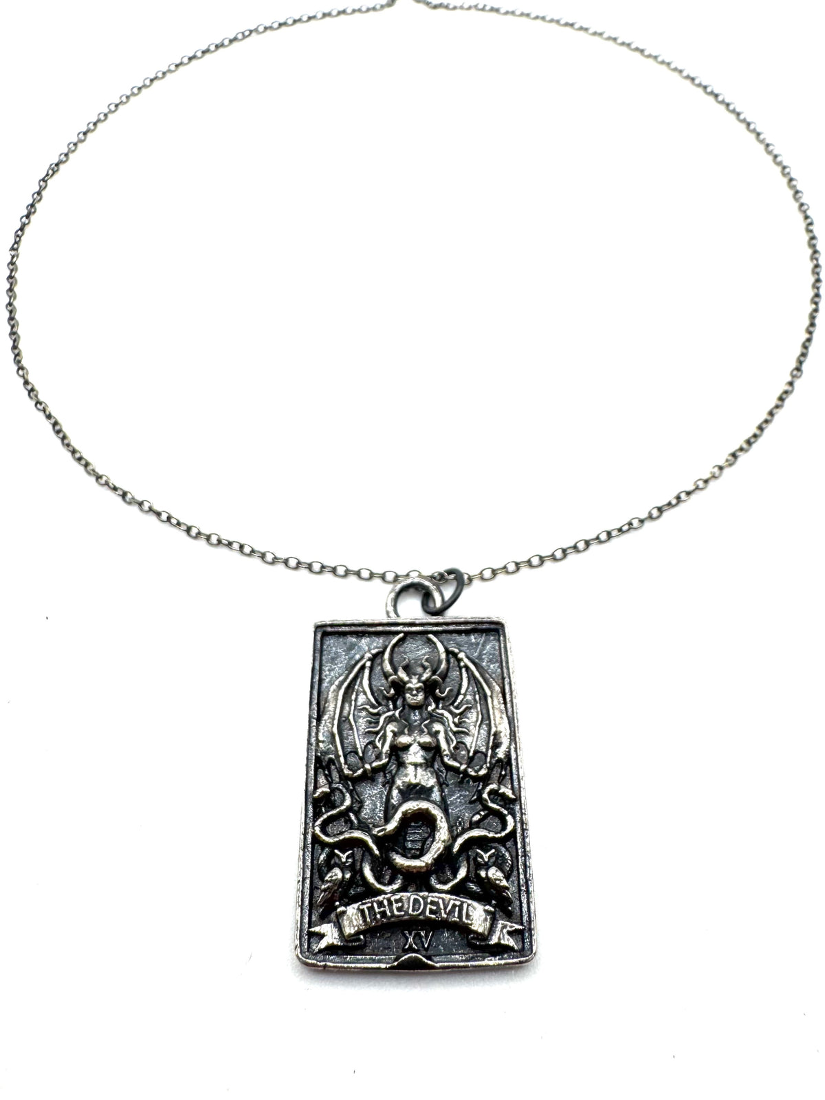The Devil Lilith Tarot Card Pendant in Sterling Silver