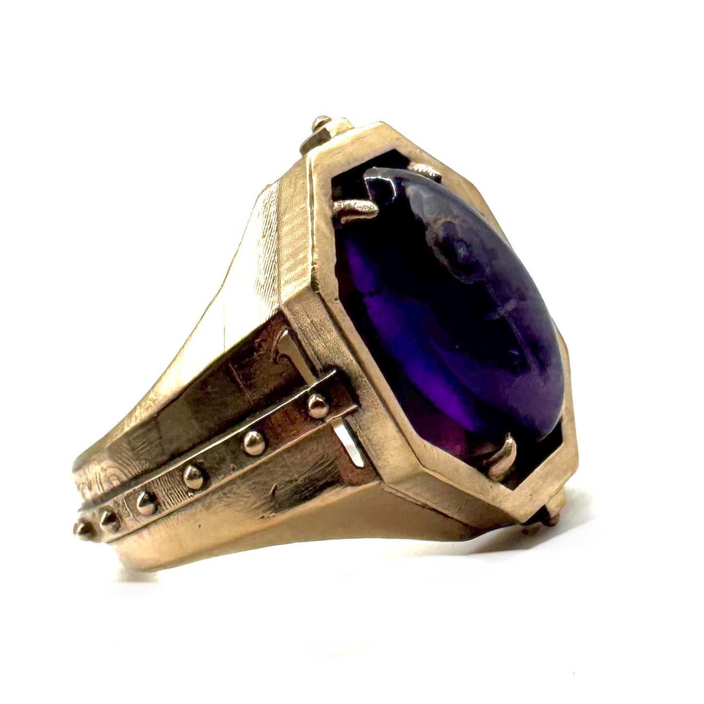 Citadel Ring With Amethyst in Bronze