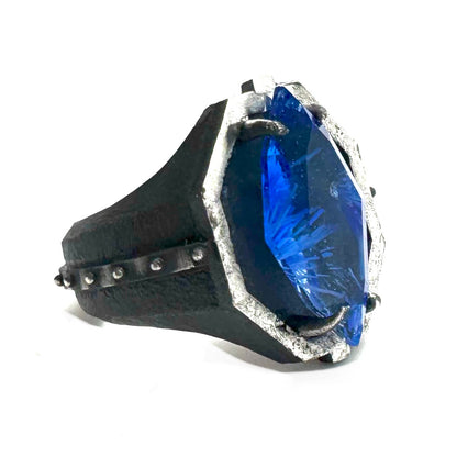 Citadel Ring With Blue Bridewell in Sterling Silver