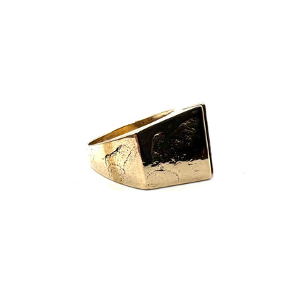 Brutalist Modern Ring in Bronze