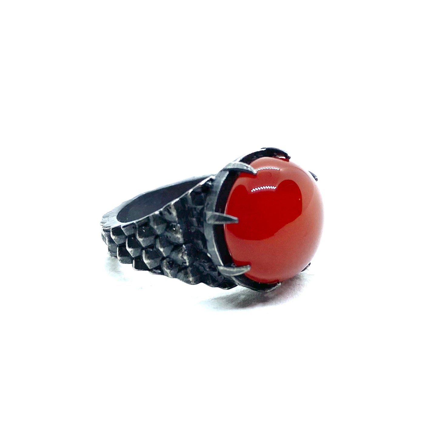 Dragon’s Claw Ring with Carnelian in Sterling Silver