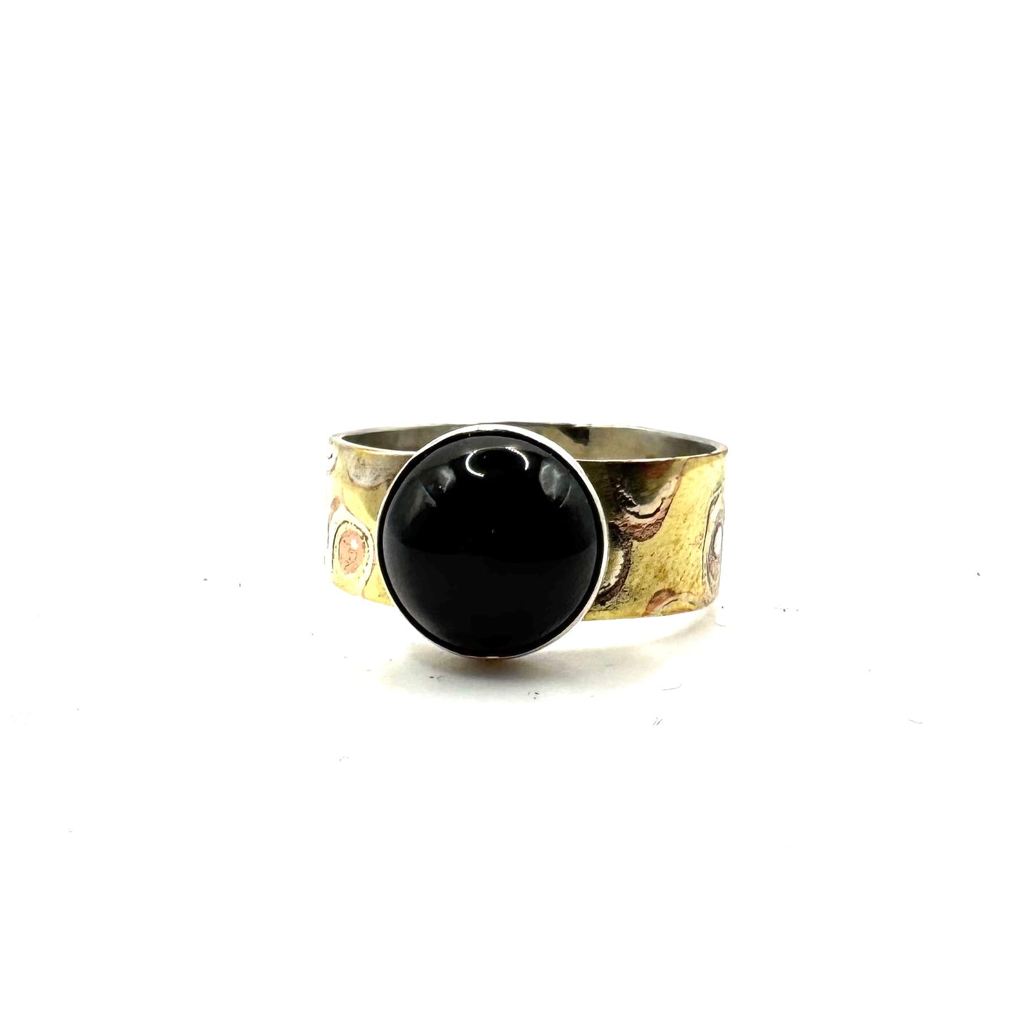 Mokume Gane Ring with Black onyx