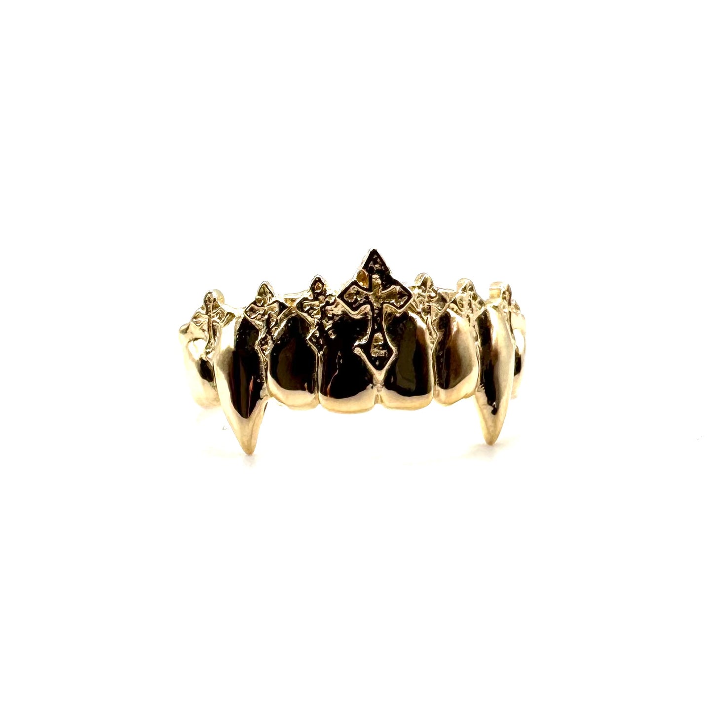 Vampire Fang Ring in 14k Gold