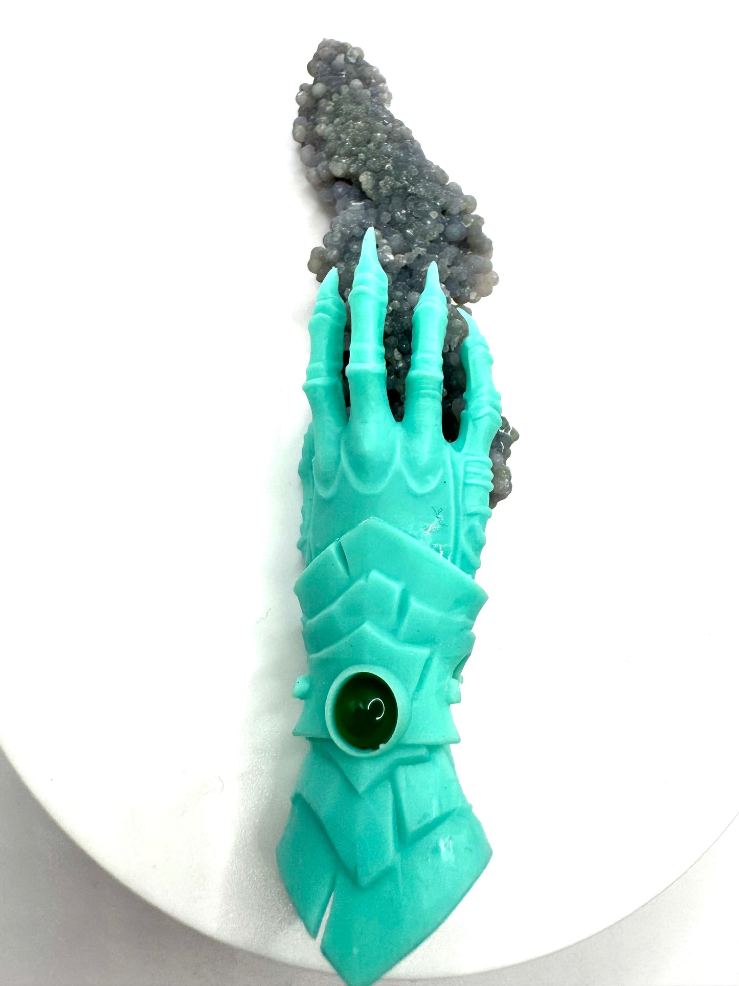 TO BE CAST -  Abaddon Pendant In sterling Silver And Grape Agate And Green Onyx