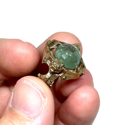 Citadel Ring with Aquamarine in Bronze