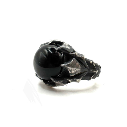 Lucifer Black Onyx Ring In Sterling Silver