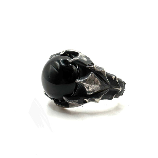 Lucifer Black Onyx Ring In Sterling Silver