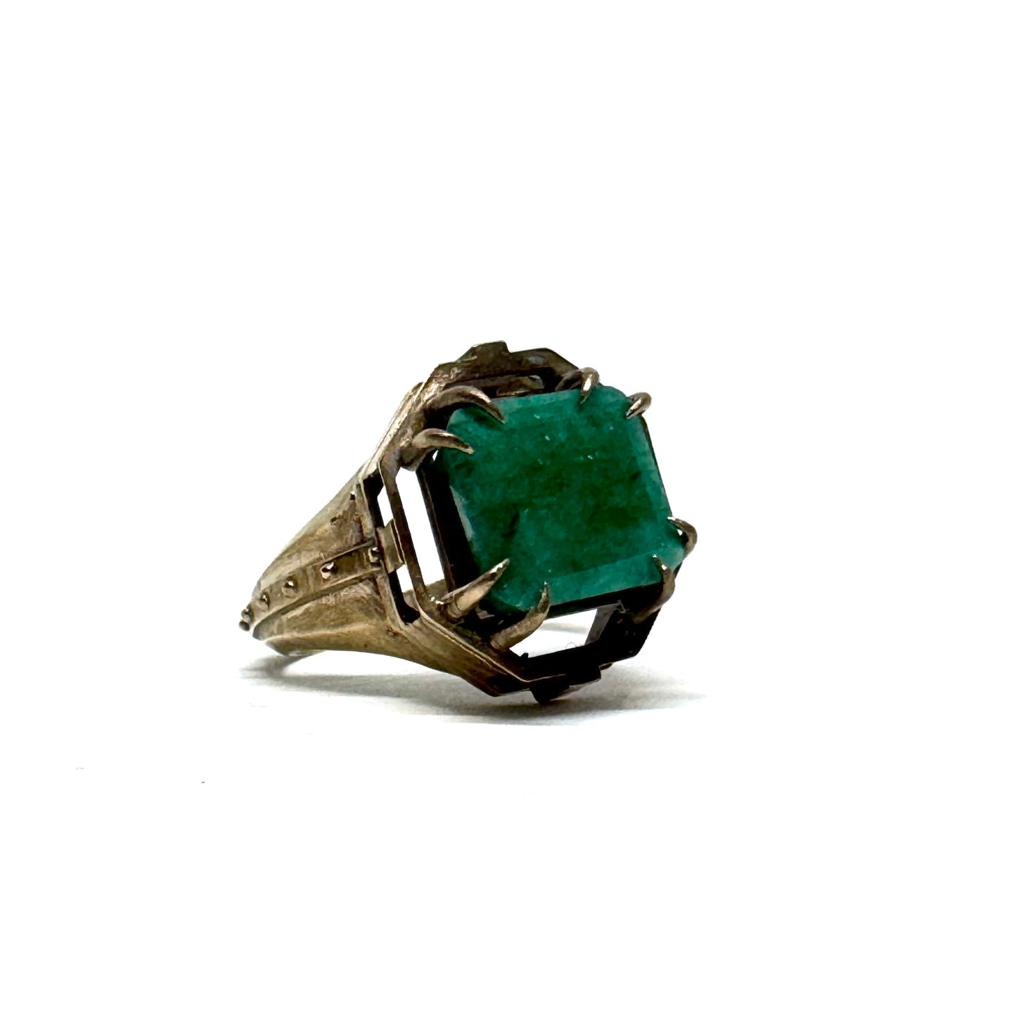 Citadel Ring with Emerald in Bronze