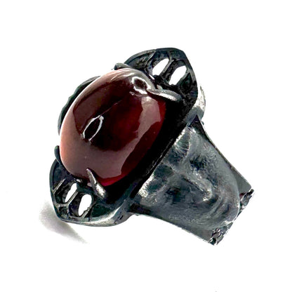 Ring of the Veil in Sterling Silver With Garnets