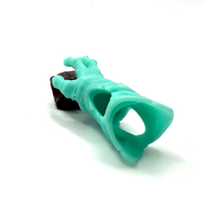 TO BE CAST -  Abaddon Smaller Pendant In sterling Silver And Red Spinel And Black Onyx