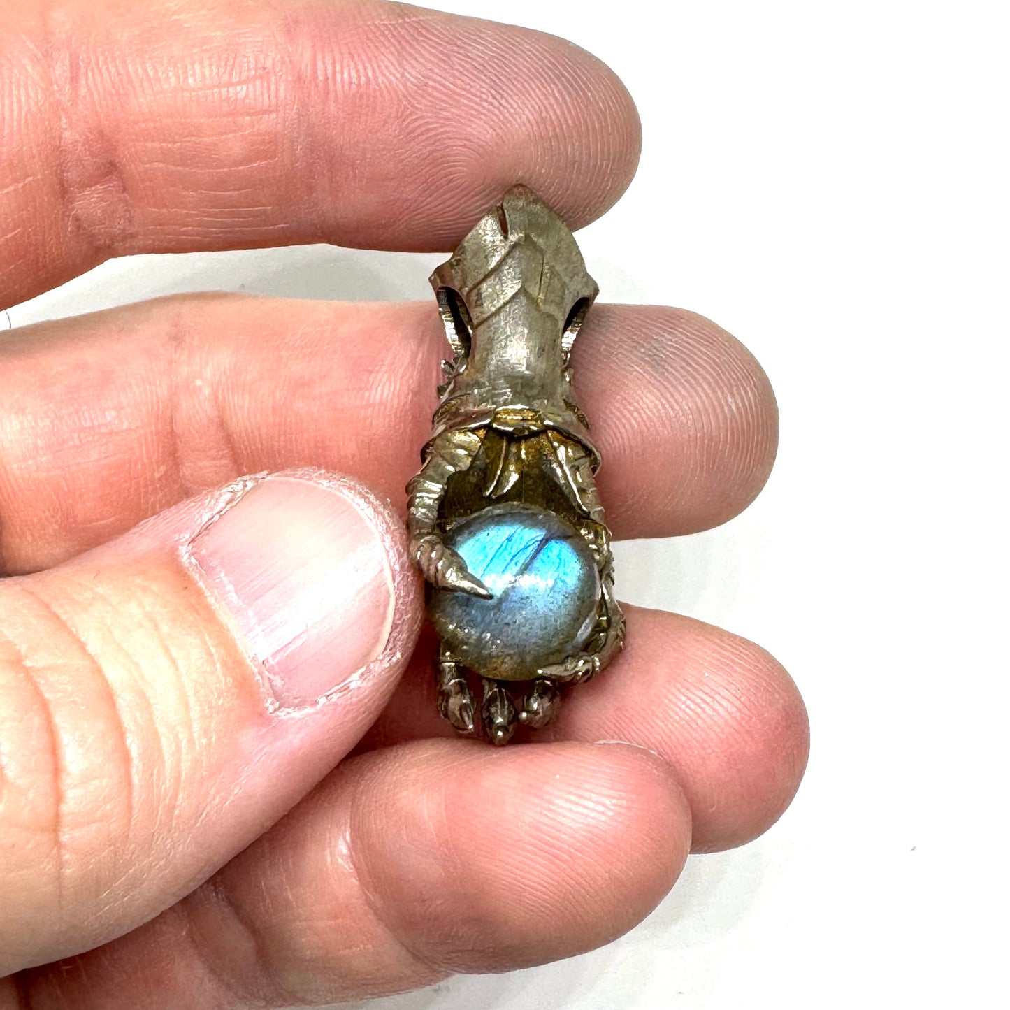 Abaddon Small Bronze Pendant Labradorite and Onyx