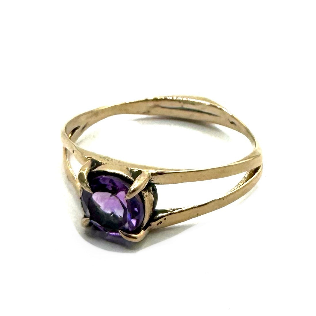 Amethyst Bronze Split Band Ring