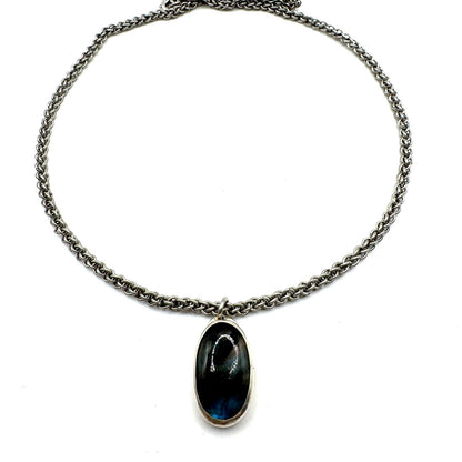 Labradorite Ancient Kings’ Necklace Sterling Silver and Stainless Steel