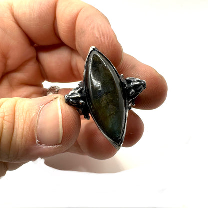 Citadel Ring With Talon Labradorite in Sterling Silver