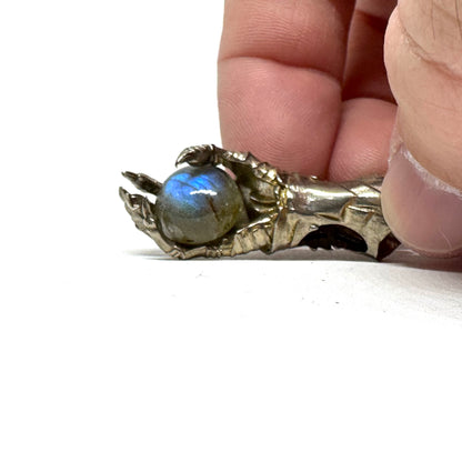 Abaddon Small Bronze Pendant Labradorite and Onyx