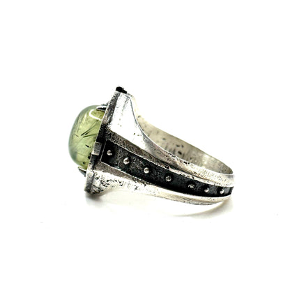 Ring of the Voidmage Set with Prehnite Ring in Sterling Silver