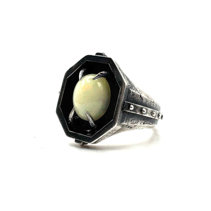Citadel Ring With Opal in Sterling Silver