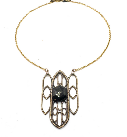 Silversheen Sapphire Cathedral Necklace In Bronze