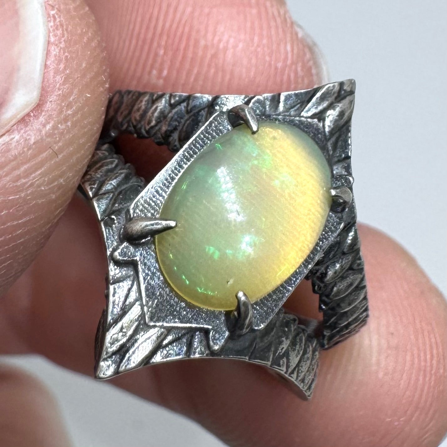 Serpent’s Bite Ring Opal in Sterling Silver
