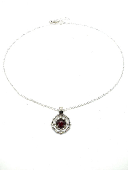Sanctum Pendant In Garnet And White Bronze