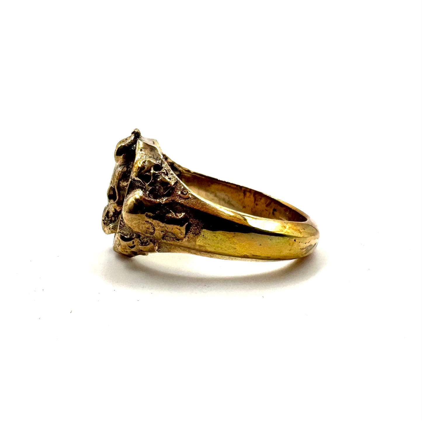 Necrotic Crown Skull Ring Bronze